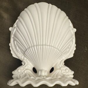 Vintage Boehm Porcelain Vase Clam Shell & Koi Fish Beach House Decor 40s mid 50s